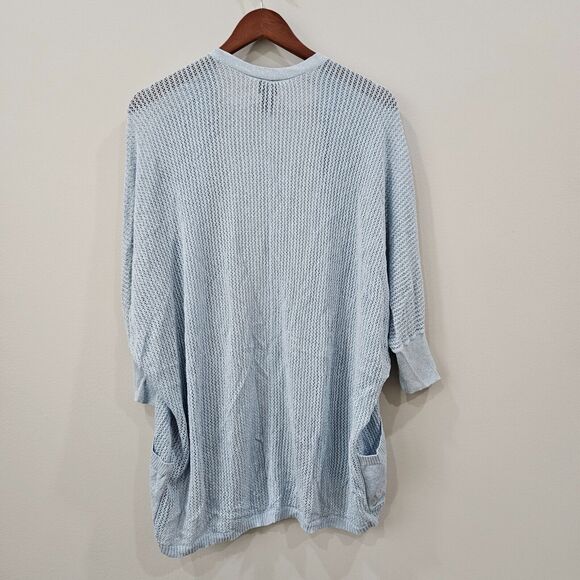 Chicos Travelers Collection Womens Sparkly Open Knit Cardigan Size 2 Lagenlook - Picture 8 of 11